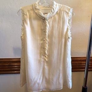 J Crew Lined Ivory Sleeveless Blouse size 12